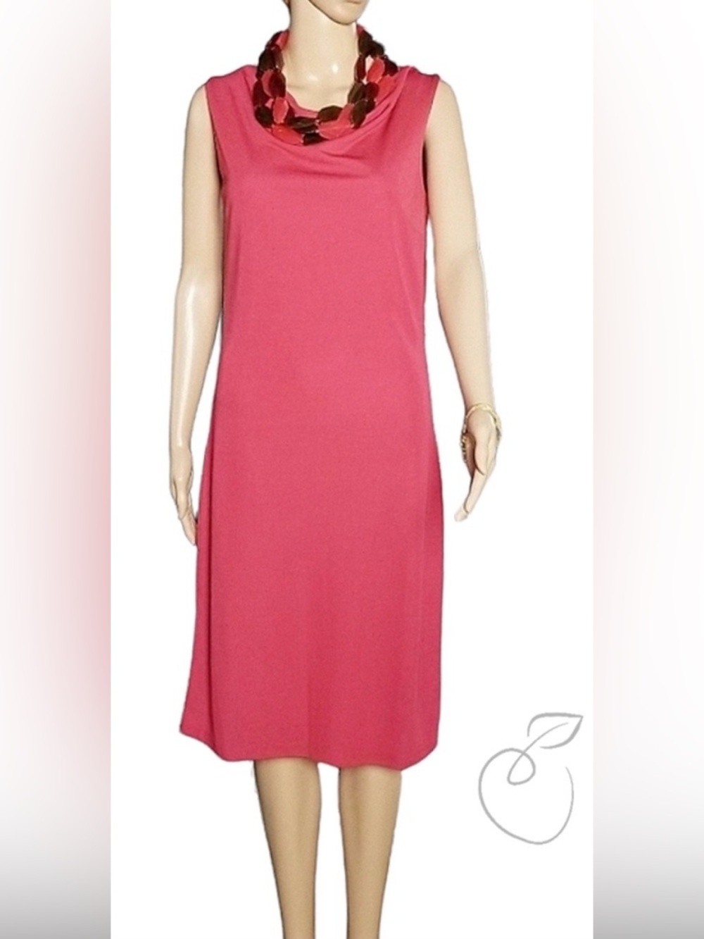 INC International Concepts Red Cowl Neck   Sleeveless Sheath Dress, Size Small